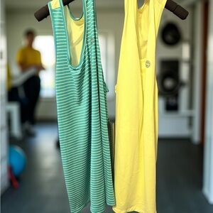 Nautica Yellow Tank Top with Teal Trim
